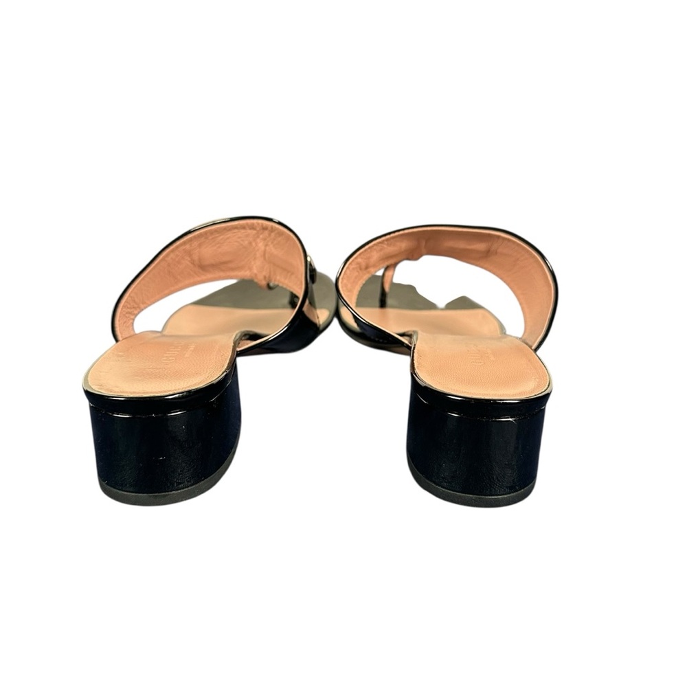 GUCCI Patent T-Bar Strap Horsebit Sandals - Picture 7 of 11